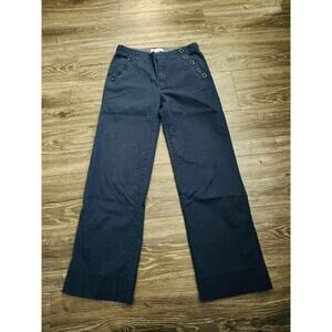Sundance sailor pants button pockets cotton blend navy 4